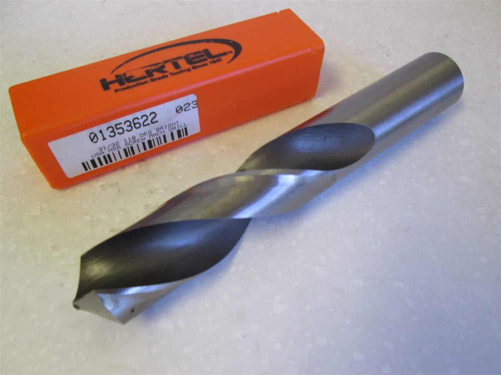 (1353622) 31/21" HSS 118 Degree Screw Machine Length Drill Bit NEW USA