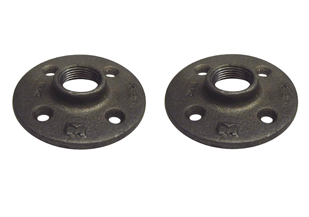 Floor Flange 3/8'' in. FPT Malleable Iron, Black  - B & K  521-602HC (2-Pack)