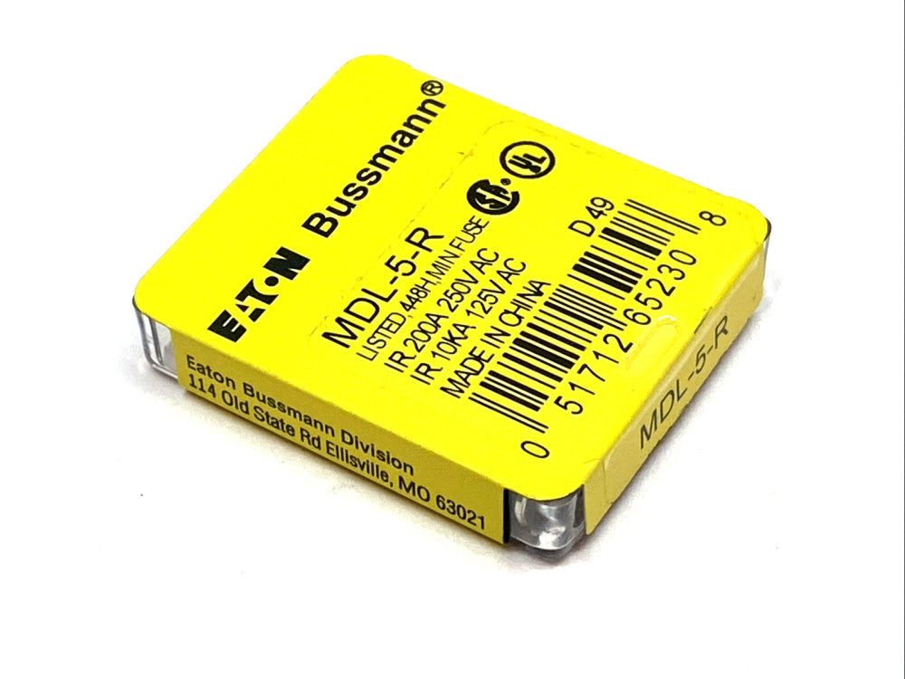 Eaton Bussmann MDL‑5‑R Time‑Delay Fuse 5 A 250 V Glass Tube 6.3×32 mm PKG OF 5