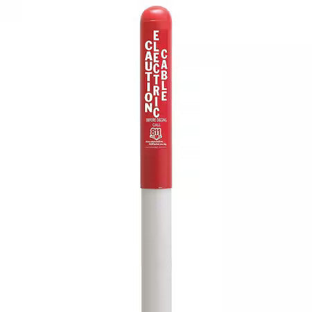 Tapco 114602B Utility Dome Marker, Round, ,Thermoplastic Polymer Red/White, 66"