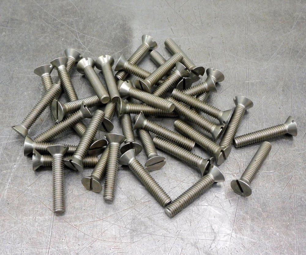 Lot of (40) Stainless Steel SS 5/16-18 x 1-3/4" SAE Slotted Flat Head Screw Bolt