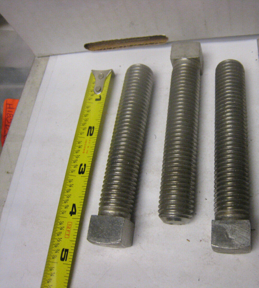 3 pcs 3/4"-10 X  4" STAINLESS STEEL Set Screws Square Head Cup Point