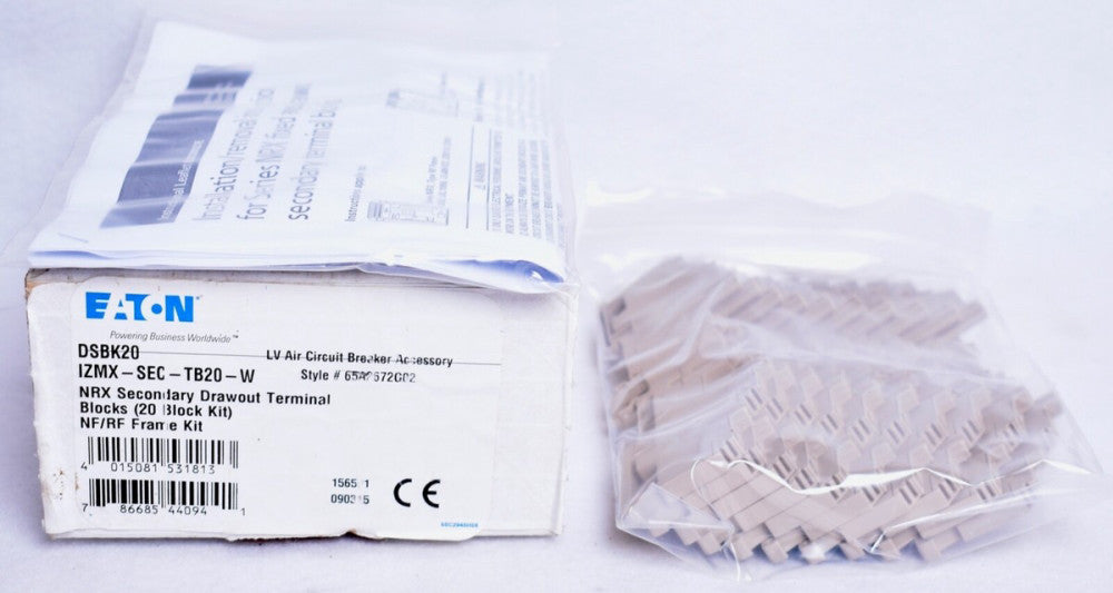 20 Count Eaton DSBK20 NRX Secondary Drawout Terminal Blocks  IZMX-SEC-TB20-W