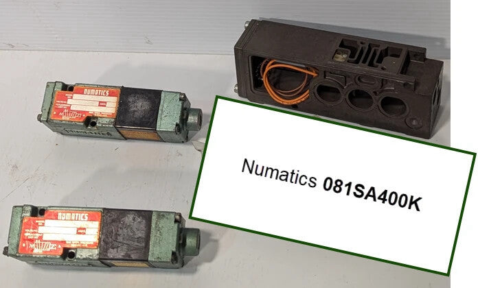 Lot of 2 Numatics 081SA400K Pneumatic Valve + Manifold, 150psig, 46cfm, 120vac