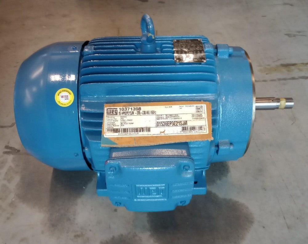 WEG 01536EP3E215JM Electric Motor 10371398 3ph 15hp/10hp 3500/2920rpm TEFC 215JM