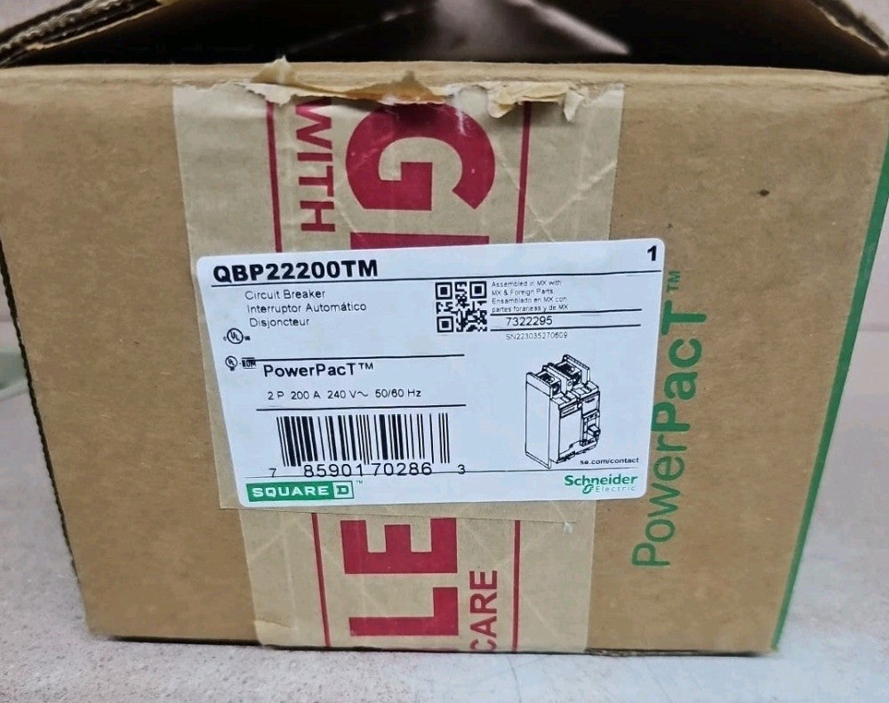 New Take Out Square D QBP22200TM Molded Case Circuit Breaker 200 Amp 240V 2 Pole