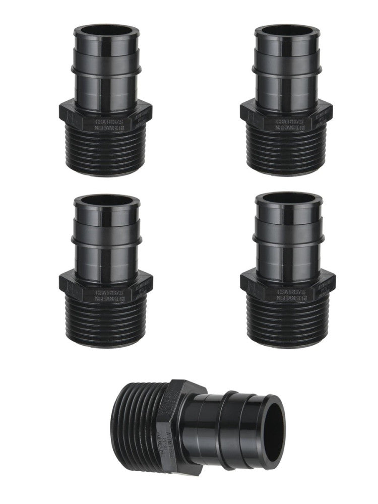 (pack Of 5) Efield Pex-a Poly Ppsu Expansion Fitting 1 X1 Male Npt Adapter, Astm