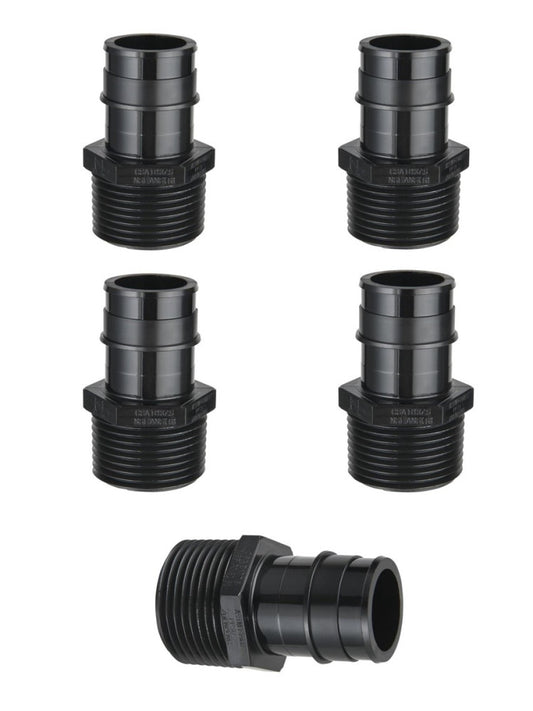 (pack Of 5) Efield Pex-a Poly Ppsu Expansion Fitting 1 X1 Male Npt Adapter, Astm