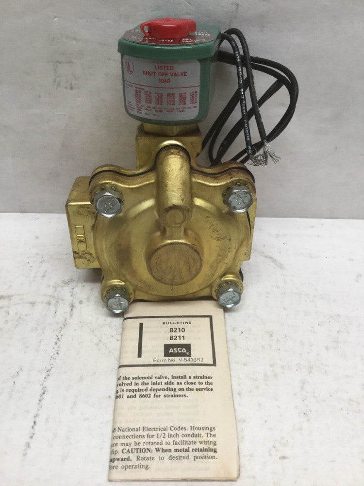ASCO 8210D4 Solenoid & Air Operated 2 Way Valve