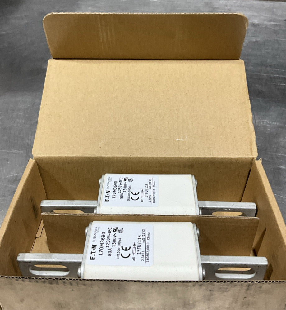 2PC New Eaton BUSSMANN 170M3690 80A 1250V High Speed Fuse 44388381