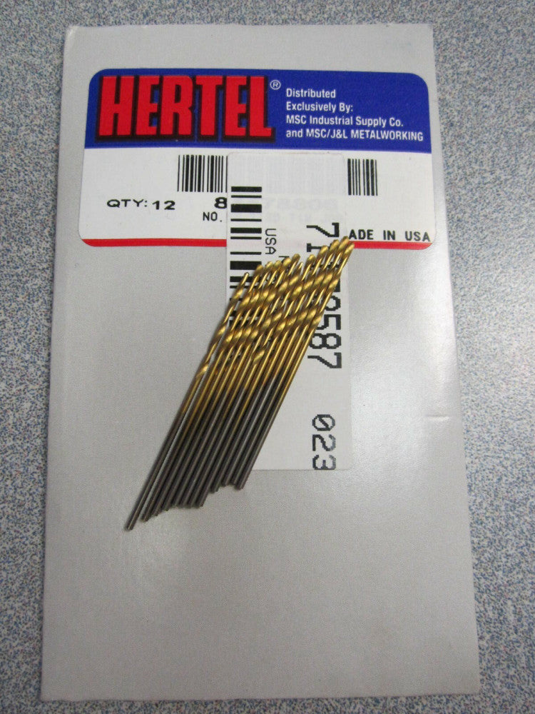 (12) #58 (.0420") Jobber Length Drill Bits 118Deg Angle TiN HSS USA