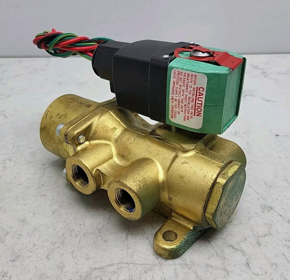 Asco MP-C-134 Red-Hat Solenoid Valve 8344 Series 3/8" 12-24 Vdc 4 Way Used