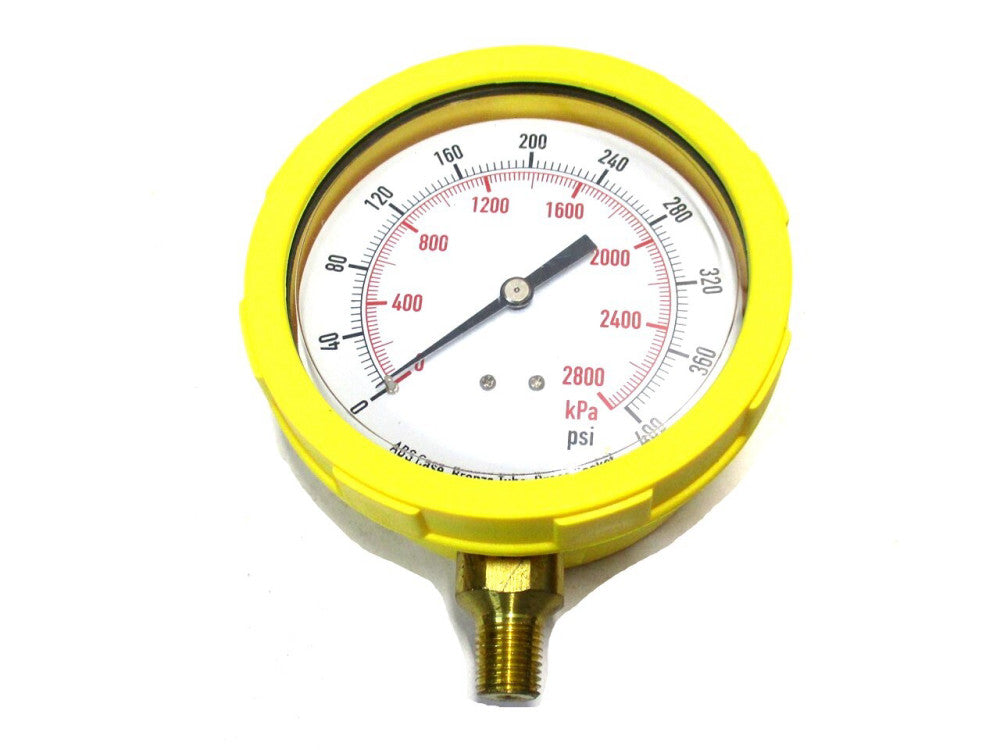 NEW 0-400 psi +/-2-1-2% Accuracy Polycarbonate Lens Yellow Pressure Gauge