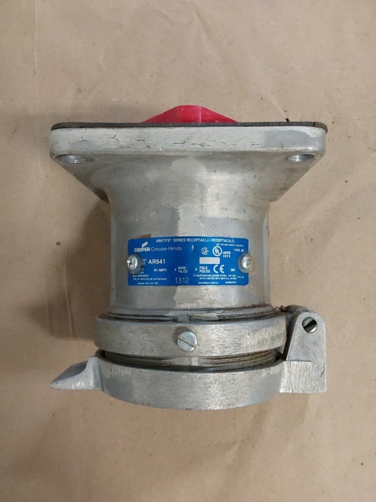 Cooper Crouse-Hinds AR641 Arktite Receptacle 60A 250VDC 600VAC 4W 4P USED