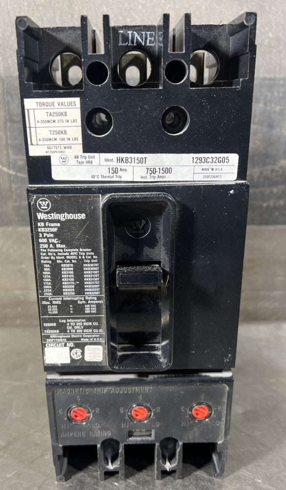 Nos Surplus WESTINGHOUSE KB3250F 600V 100A Breaker