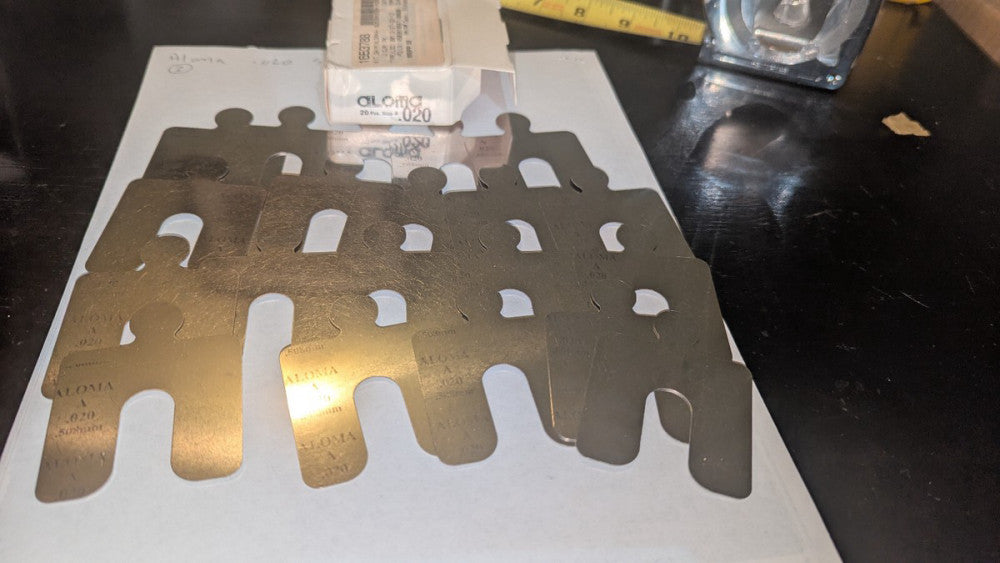 New pack of (20) Aloma Size A .020" Shims