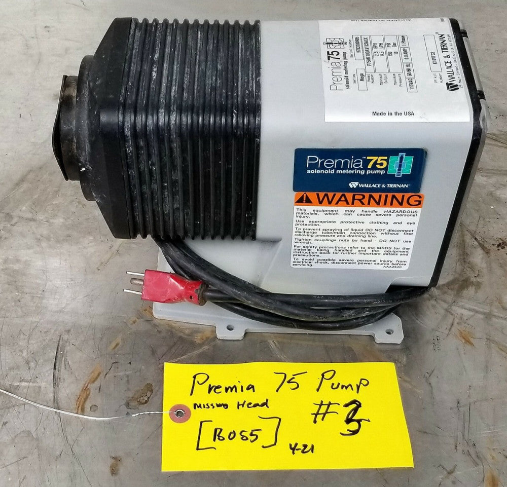 Wallace Tiernan 115 Volt Premia 75 Solenoid Metering Pump MISSING HEAD [B0S5#3