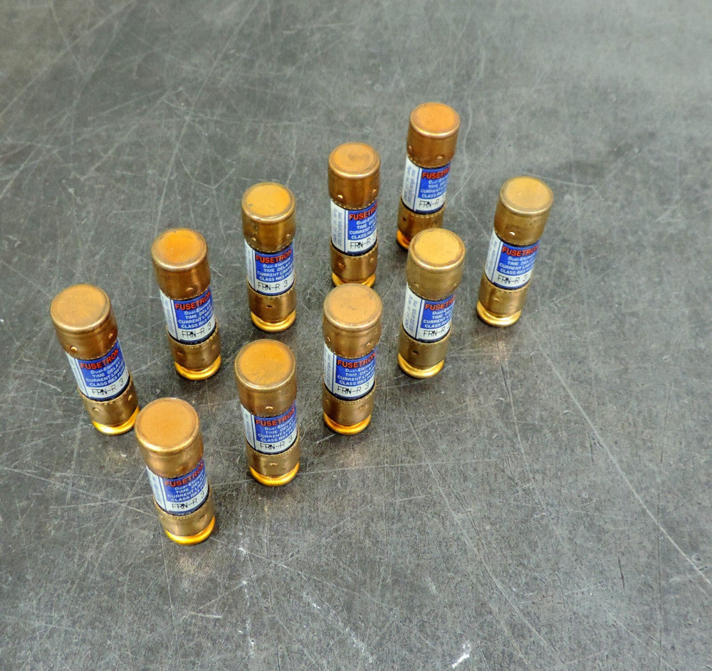 Cooper Bussman Fusetron FRN-R 3 Time Delay Fuse Lot of Ten (10)