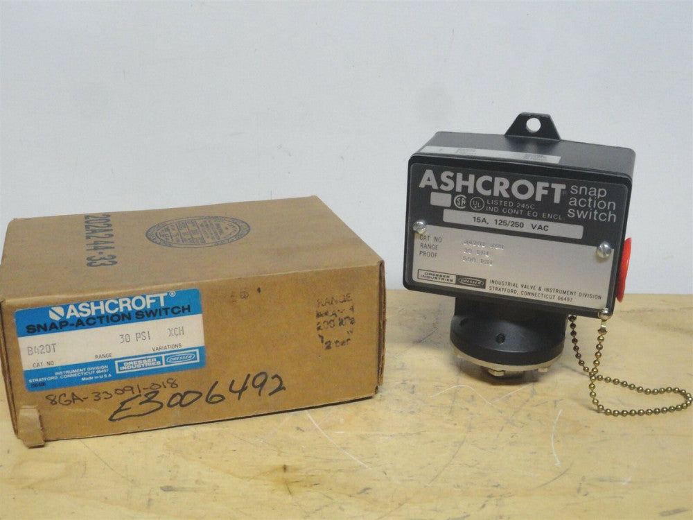 ASHCROFT - SNAP ACTION SWITCH - MODEL B420T XCH - NEW IN THE BOX 