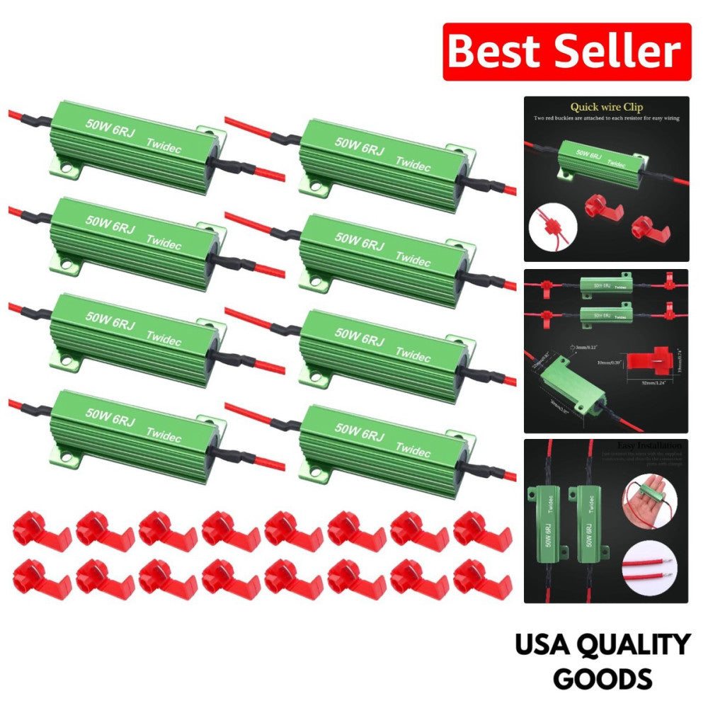 50W 6Ohm LED Load Resistors (Pack of 8) for Fast Signal Blinking Solutions