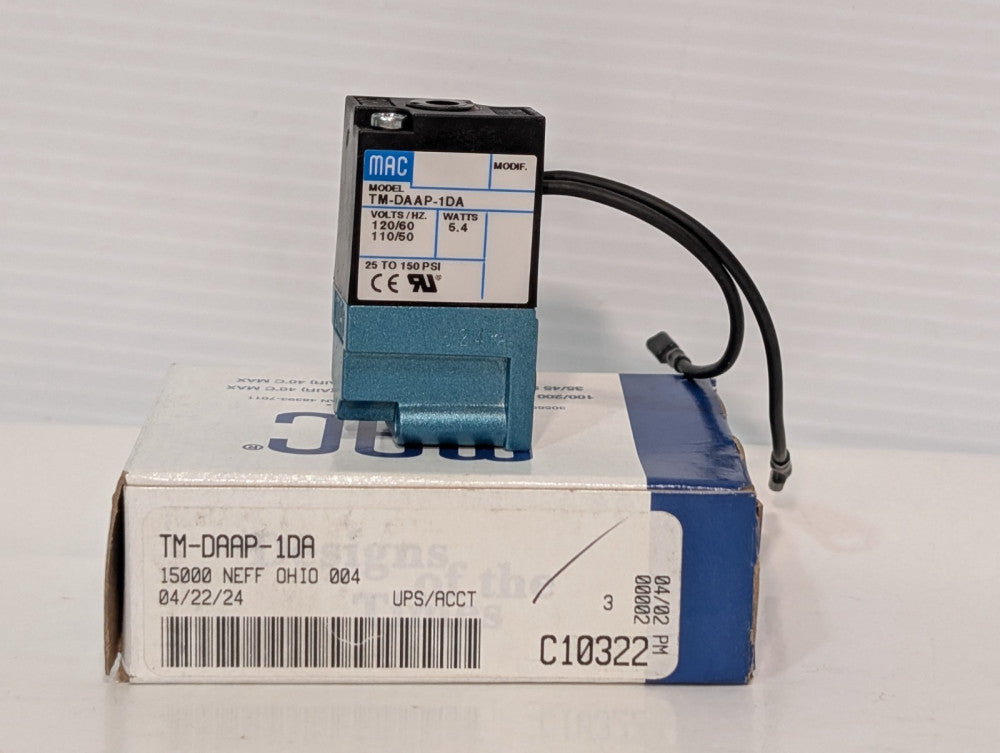 MAC Valves Solenoid Model TM-DAAP-1DA, C10322, New In Box New Old Stock as shown
