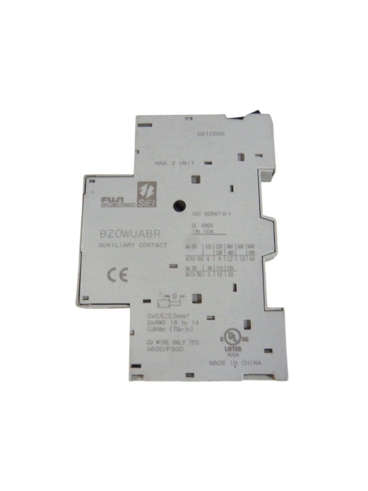 FUJI ELECTRIC AUXILIARY CONTCT BZ0WUABR UNMP