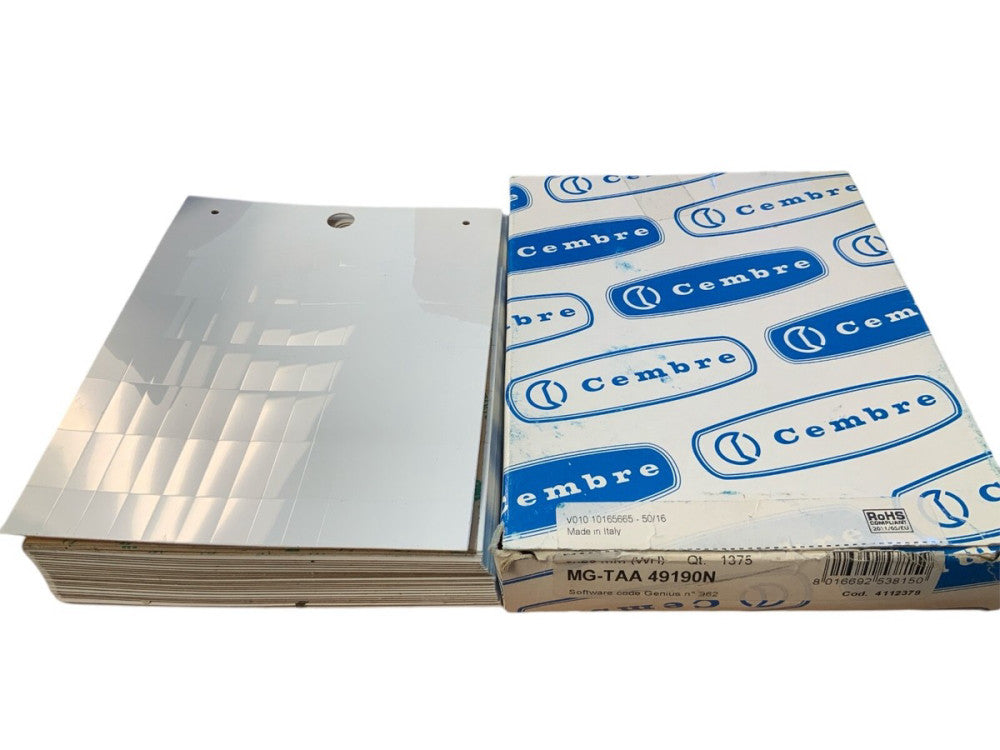 Cembre MG-TAA 49190N Self-Adhesive Pre-Cut Legend, 9x20 mm, White PVC, 1375 pcs