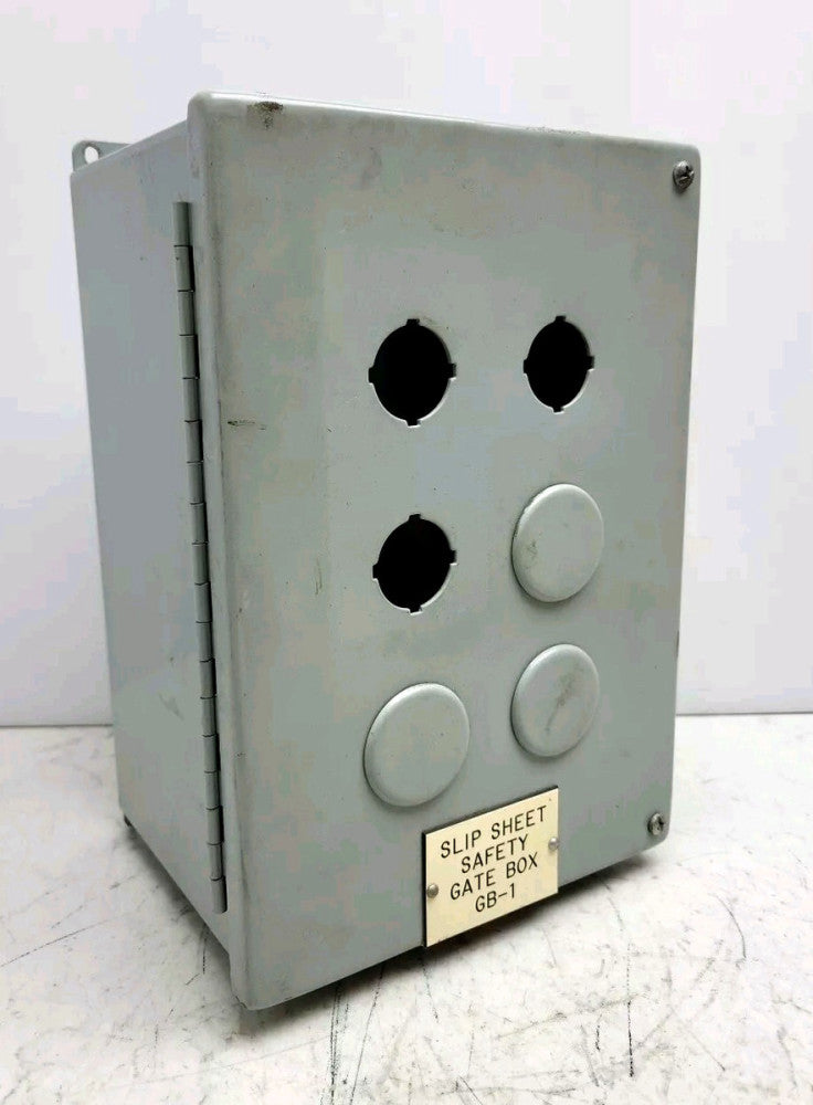 Hoffman E6PBY25 Pushbutton 11" x 7.5" x 6" 6 Hole 22.5mm w/ Back Plate Panel