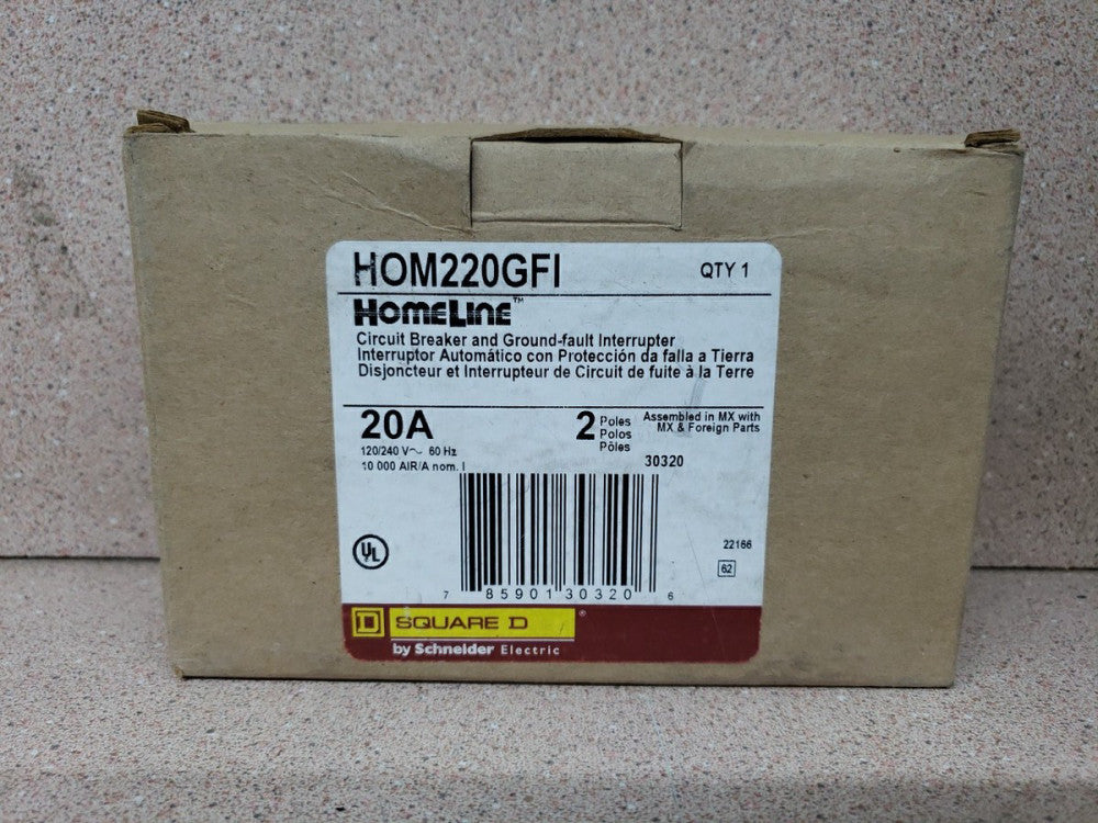 NEW Square D HOM220GFI 120/240VAC Circuit Breaker