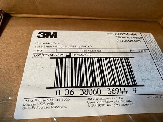 3M Premasking Tape SCPM-44, 48 in x 450 yd (NEW)