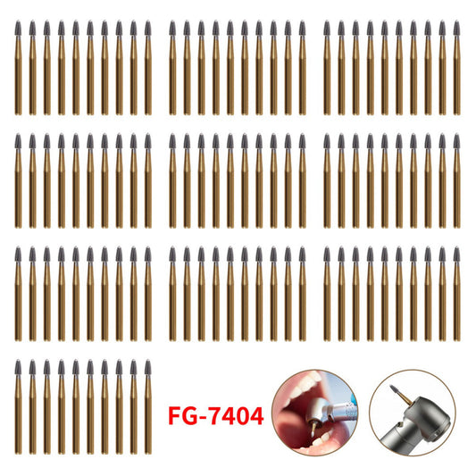 10-100pcs Dental Tungsten Carbide Burs Trimming & Finishing Egg Shape FG 7404