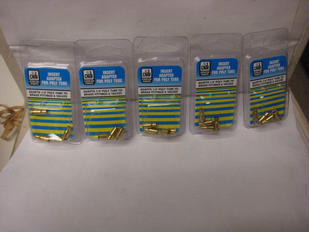 5 packs Dial Adapter 1/4 " Box/4 Tube connects 1/4" poly tubing to Comp. fitting