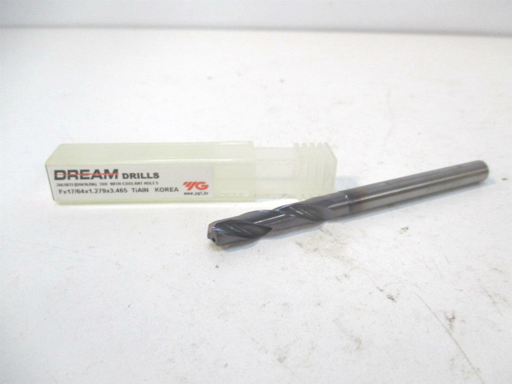 YG-1 (2061BTF) F x 17/64 x 1.279 x 3.465" OAL 2-Flute Coolant Thru Carbide Drill