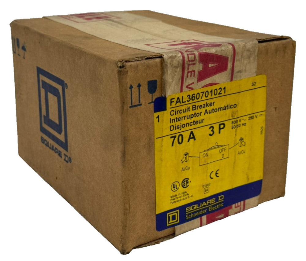 NEW SQUARE D FAL360701021 CIRCUIT BREAKER 70A 3P 600V 50/60HZ