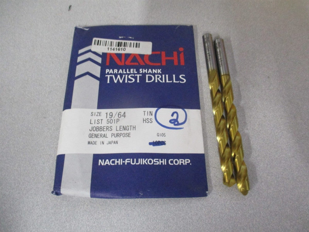 Nachi (1141610) L501P 19/64" x 3-1/16" x 4-3/8" OAL Drill Bit - Pack of 2