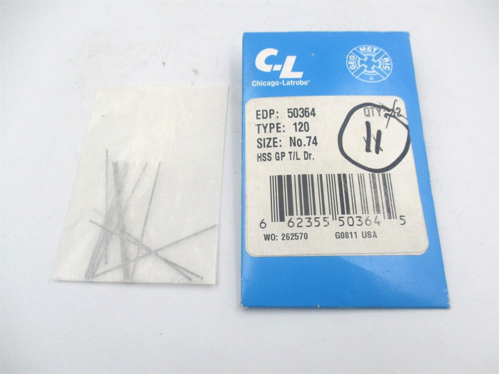 Chicago Latrobe (50364) #74 Oxide Finish Taper Length Drill Bits - Lot of 11