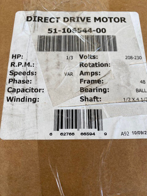 Rheem-Ruud 51-106544-00 1/3HP 208/230V VAR Motor (NEW)