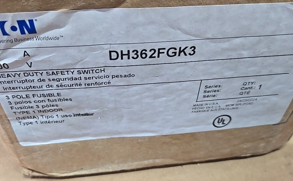 Eaton DH362FGK3 60A 600V