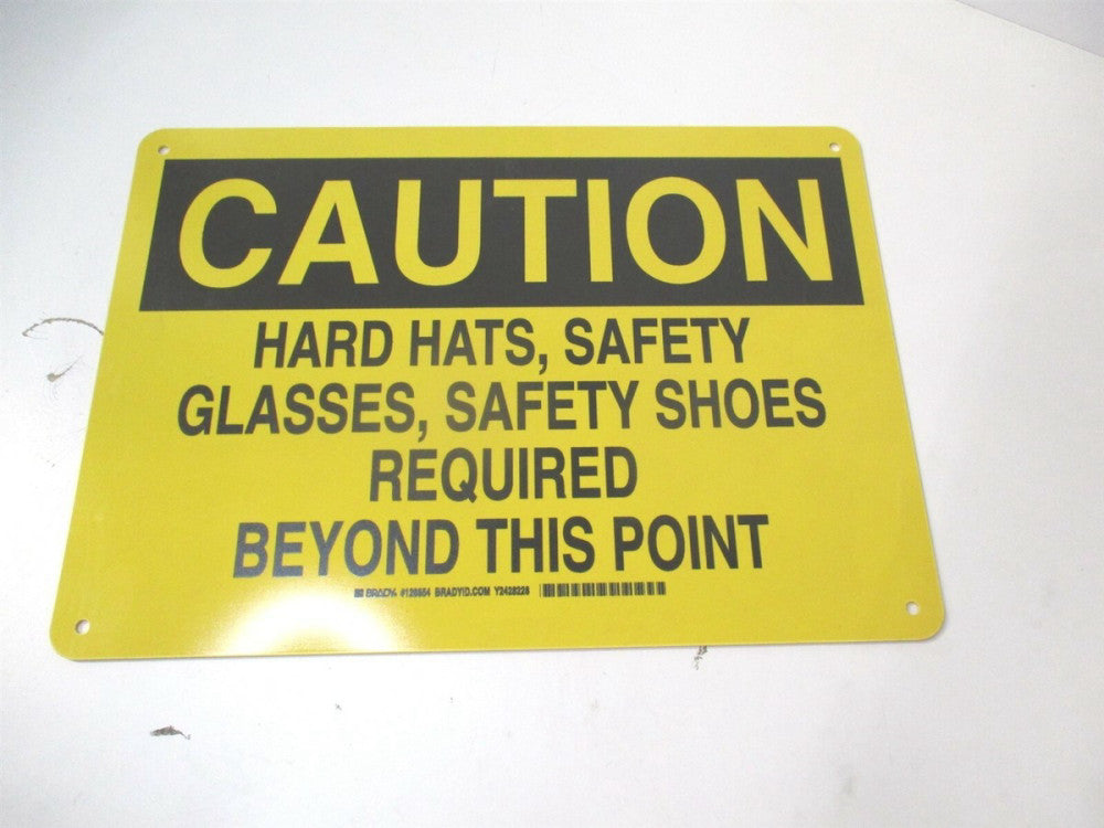 Brady (128554) 10" x 14" Hard Hats, Safety Glasses, Safety Shoes Required Sign 