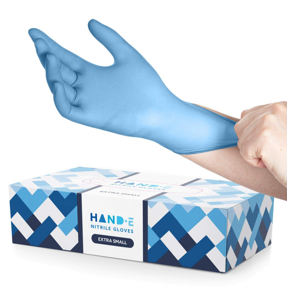 Hand-E Touch Blue Nitrile Disposable Gloves X Small 100 Count - Latex Free Me...