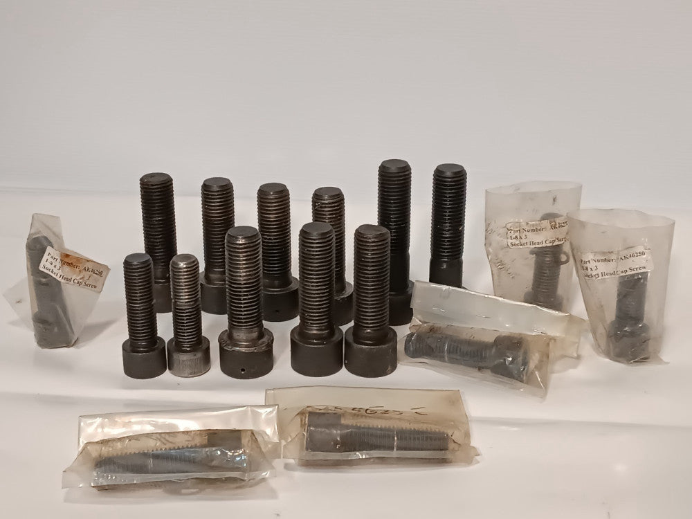 Lot of asstd heavy duty socket head cap hoist screws AK46250 (1-8x3) , AK46252
