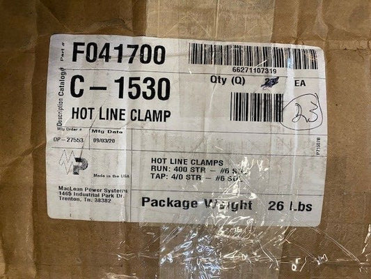 (23 Pack) MacLean C1530 Hot Line Clamp, Aluminum Alloy, Bronze Alloy, 6-1/2 in.