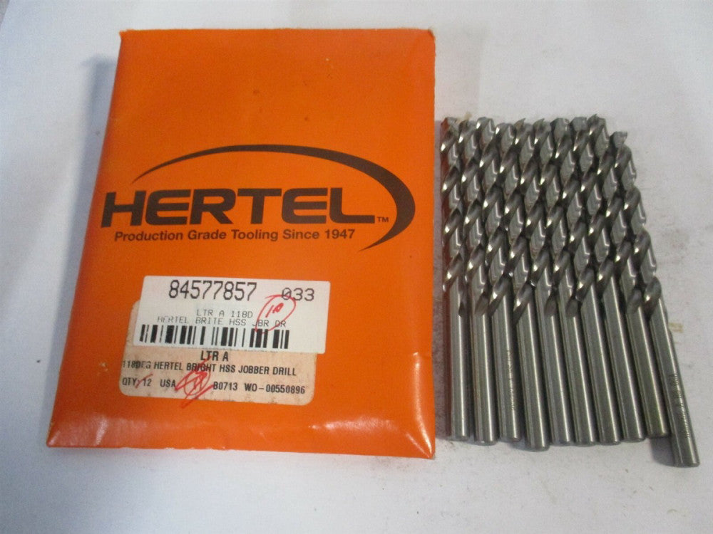 (84577857) Letter A 118° 2-5/8" x 3-7/8" OAL HSS Jobber Drill - Pack of 10