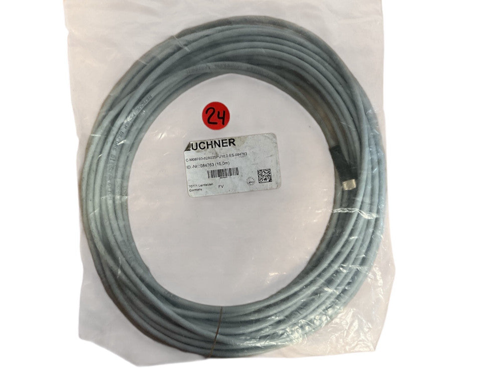 EUCHNER 084763 C-M08F03-02X025PU10,0-ES-084763 CONNECTING CABLE W/PLUG M8 (10M)