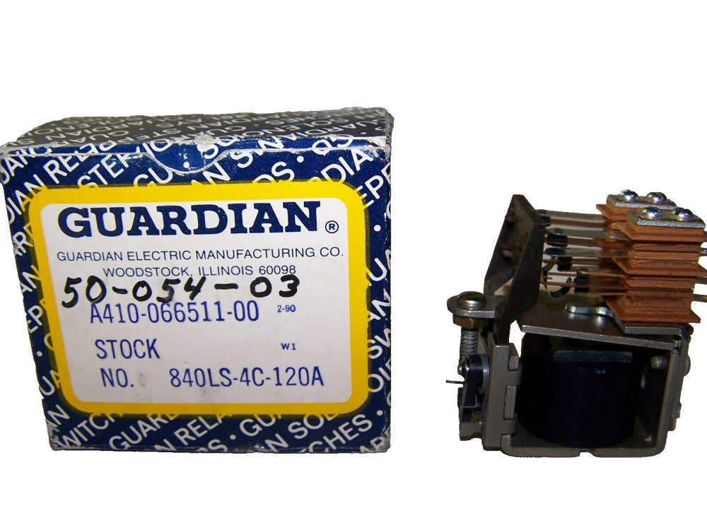 NEW GUARDIAN 10 AMP RELAY 120 VOLT COIL  A410-066511-00 / 840LS-4C-120A