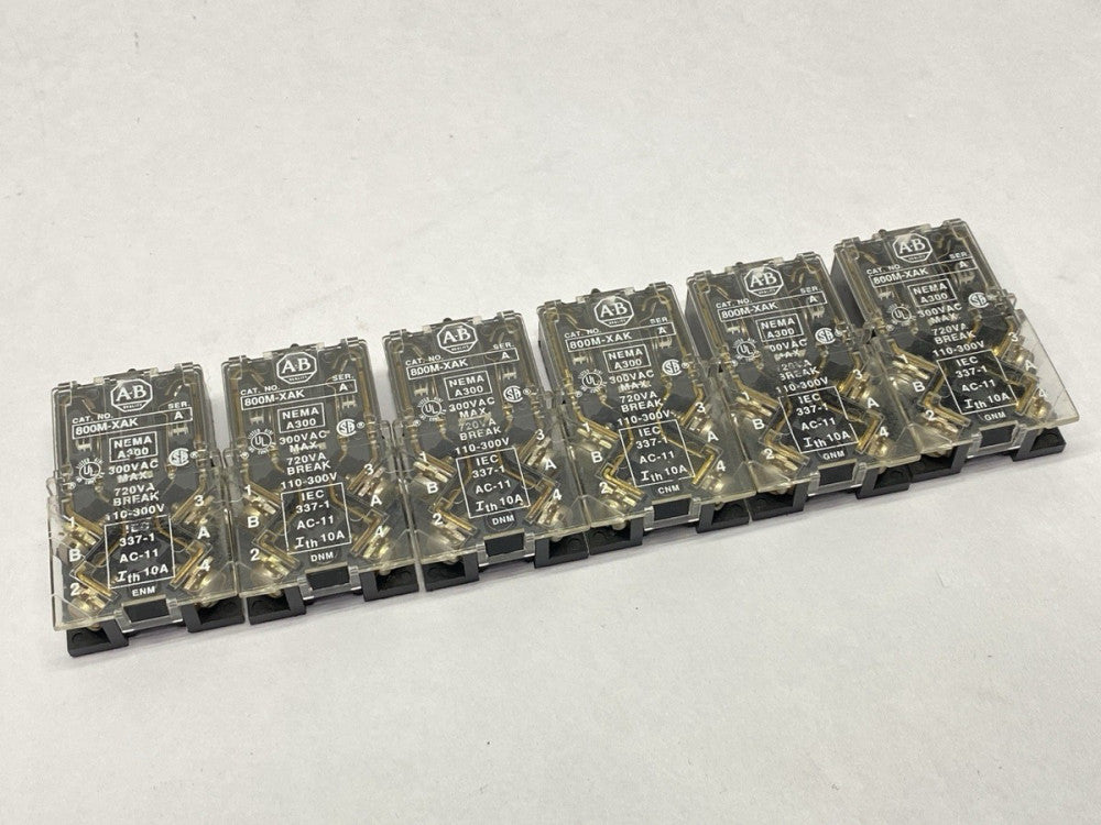 Allen Bradley 800T-XAK Ser A Contact Block 110-300V LOT OF 6