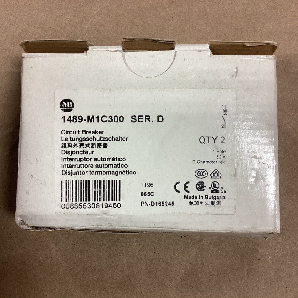 Allen Bradley, 1489-M1C300 Circuit Breaker 1 Pole 277V 30A 2 per box E59