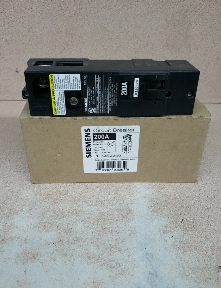 New Old Stock! Siemens QS2200 200 Amp 2 Pole Circuit Breaker 200A 120/240V