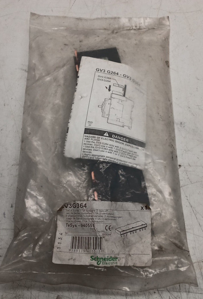 Schneider Electric GV3G364 Set Of 3-Pole 115A Bussbars 