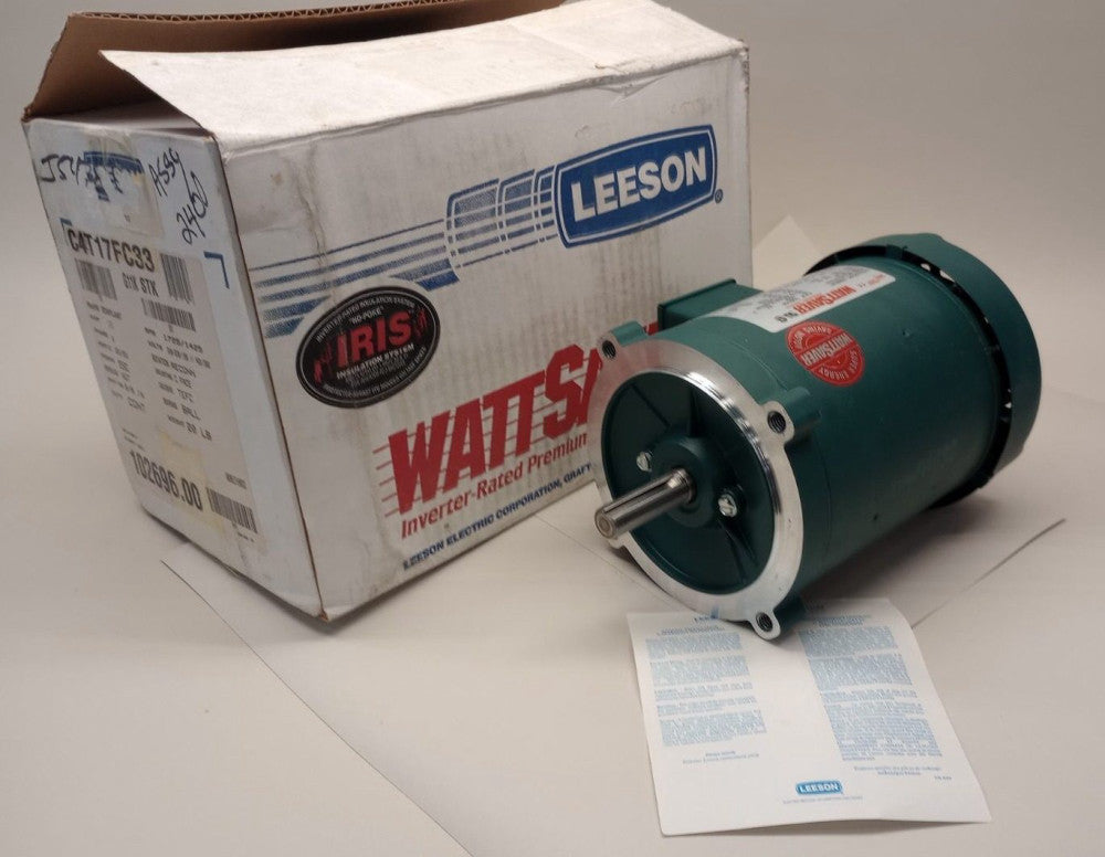 Leeson 102696.00 Electric Motor C4T17FC33 3ph 1/3hp 1725/1425rpm TEFC 56C